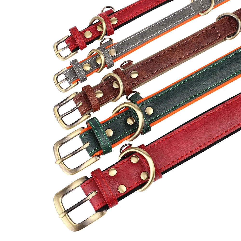 Custom Engraved PU Leather Dog Collars