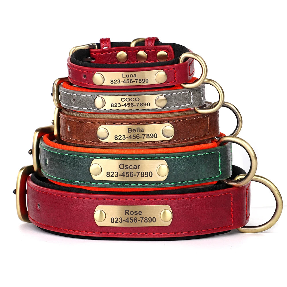 Custom Engraved PU Leather Dog Collars