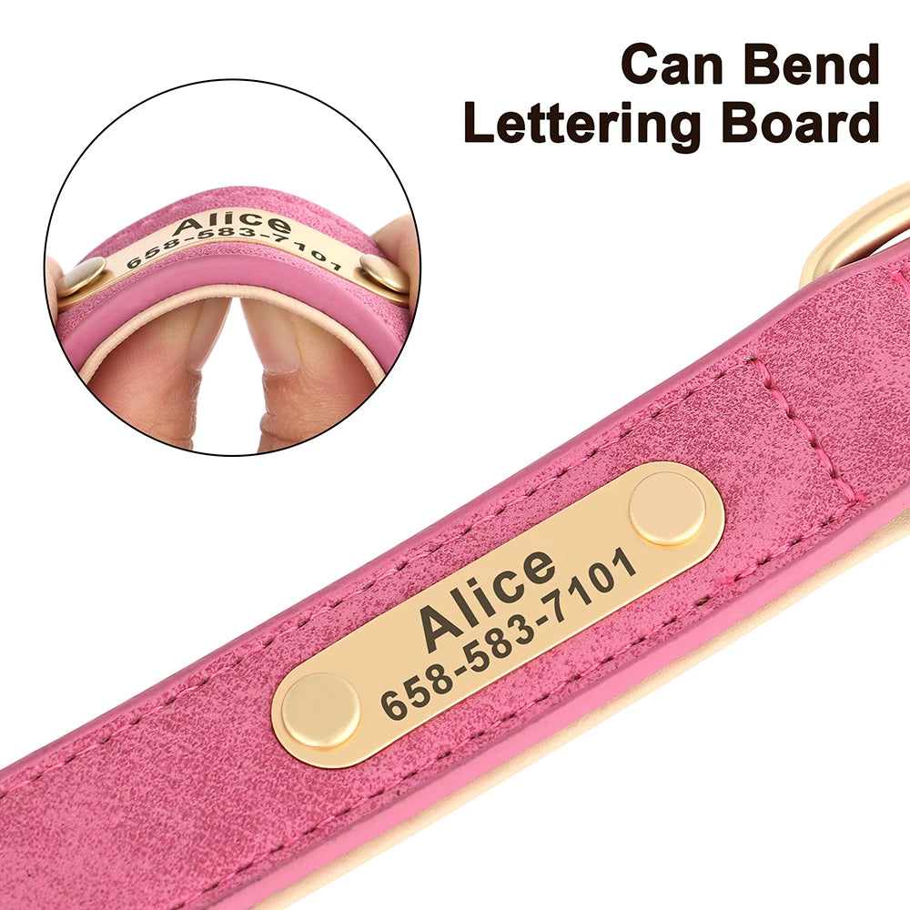 Custom Engraved PU Leather Dog Collars