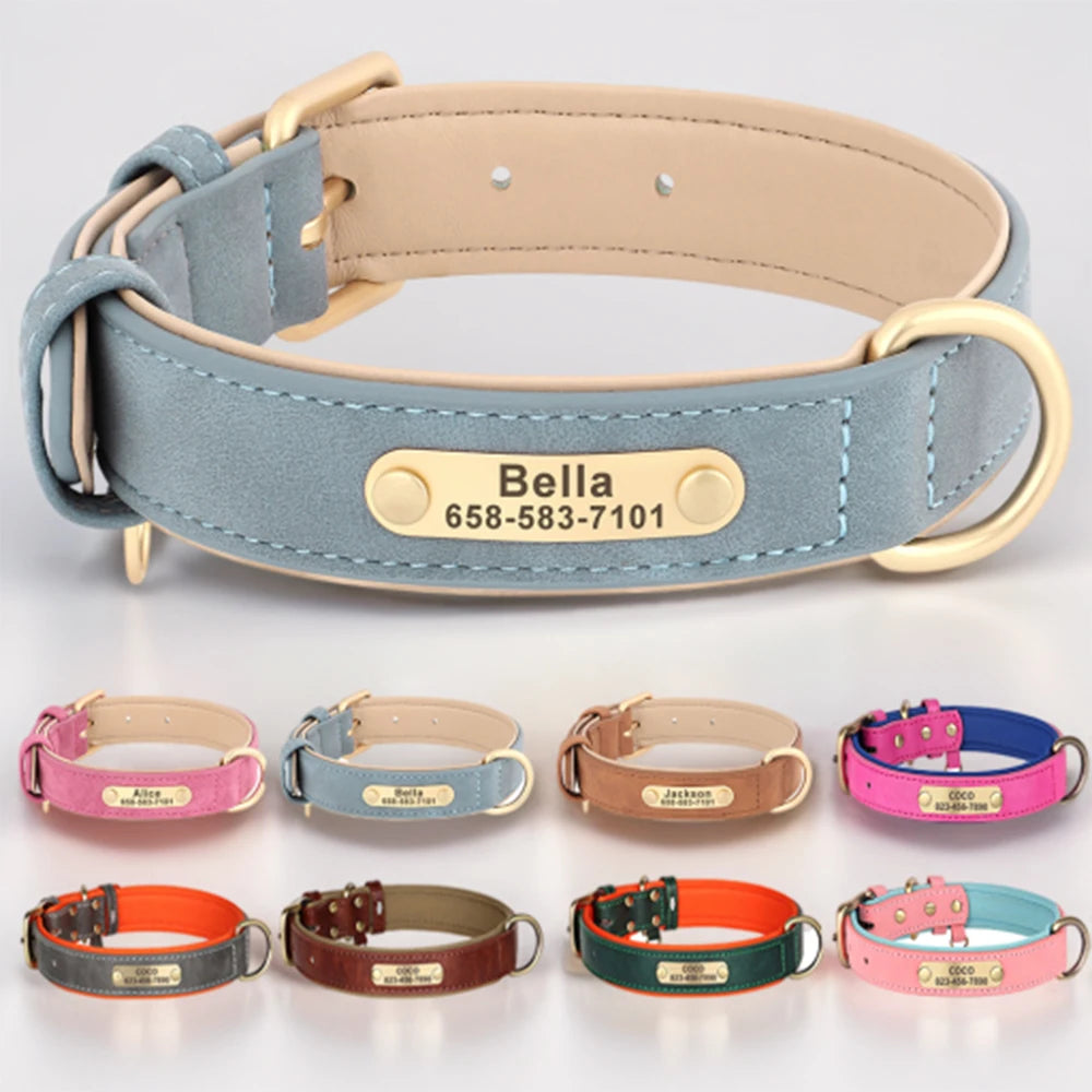 Custom Engraved PU Leather Dog Collars