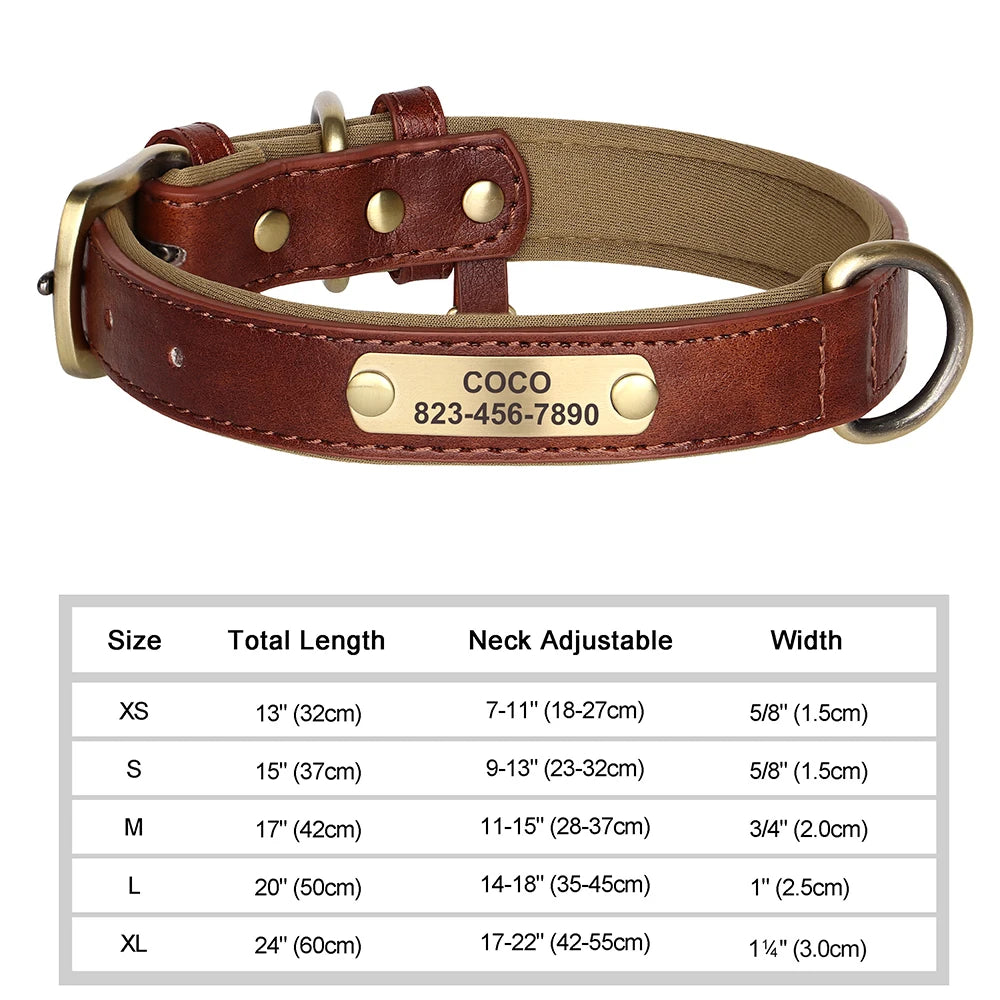 Custom Engraved PU Leather Dog Collars