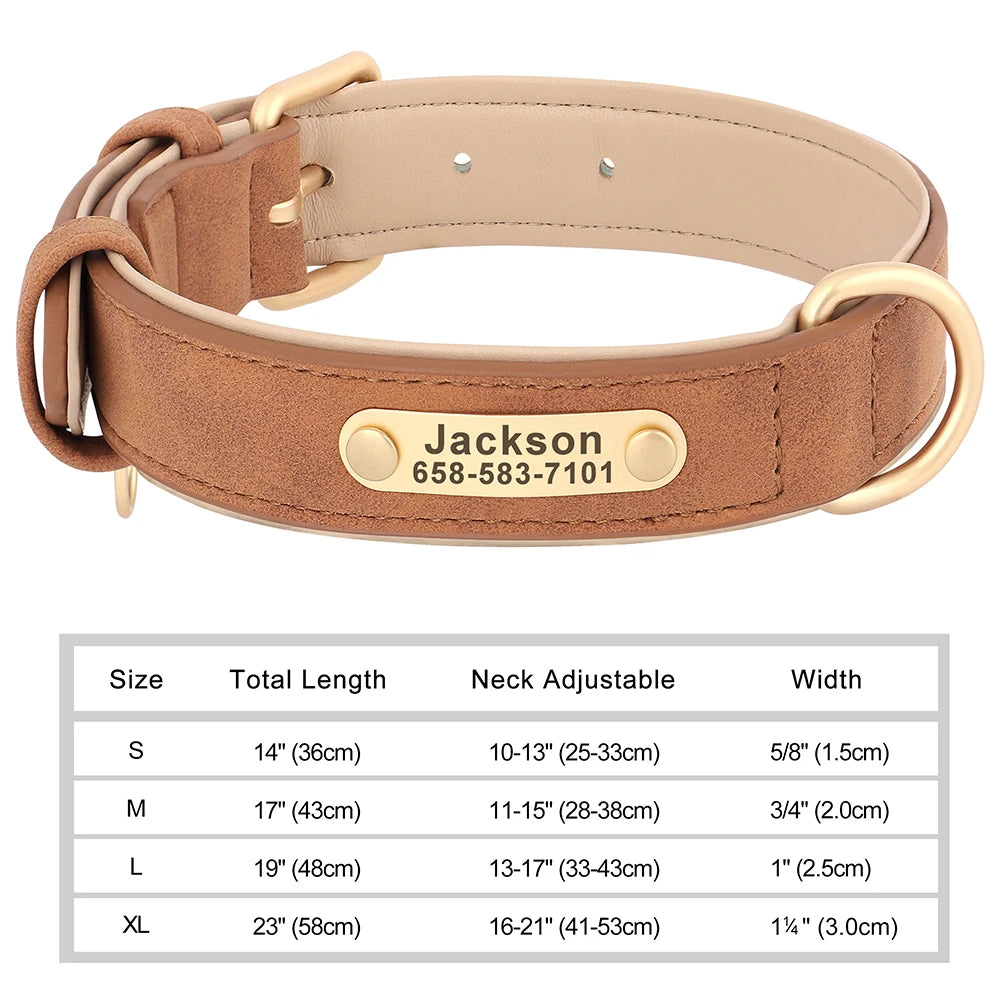 Custom Engraved PU Leather Dog Collars