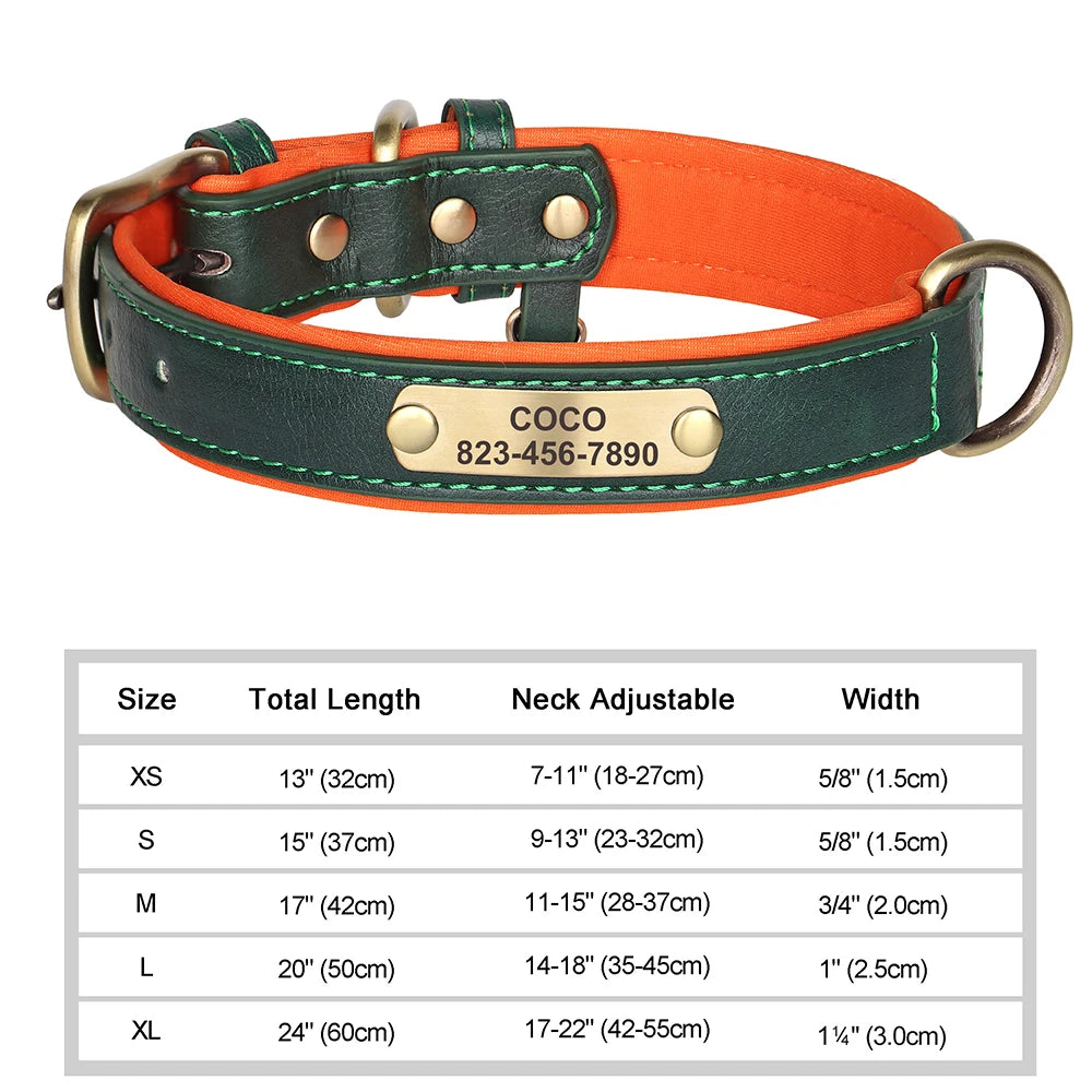 Custom Engraved PU Leather Dog Collars