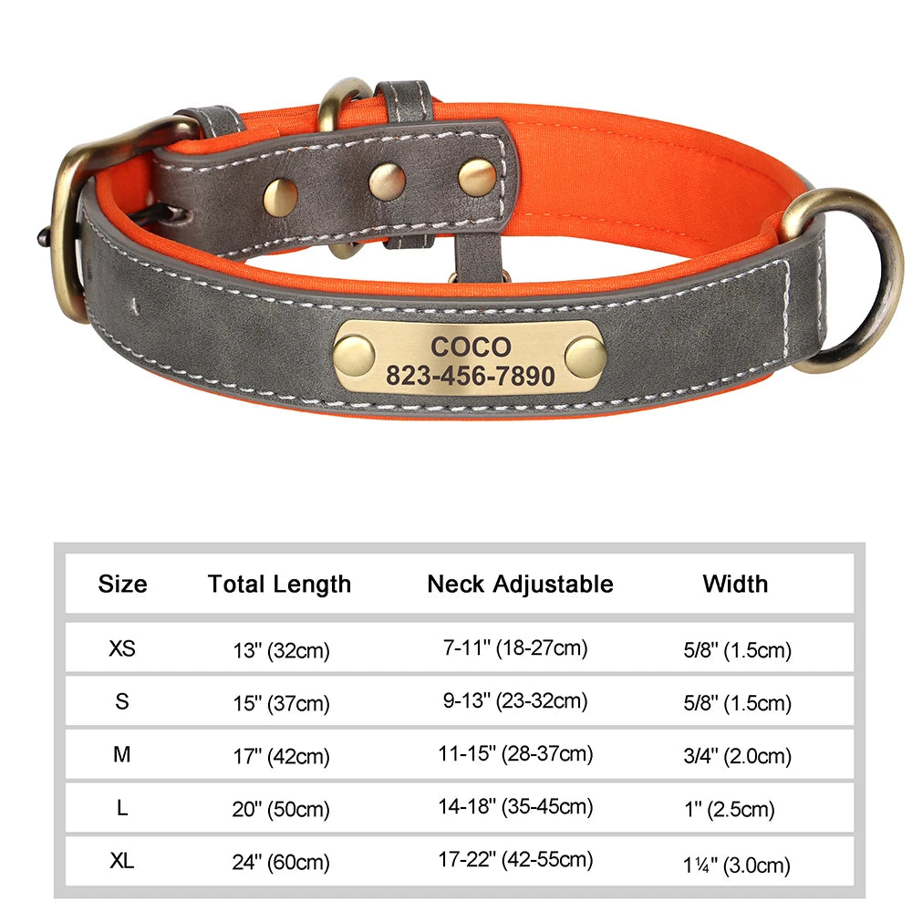 Custom Engraved PU Leather Dog Collars