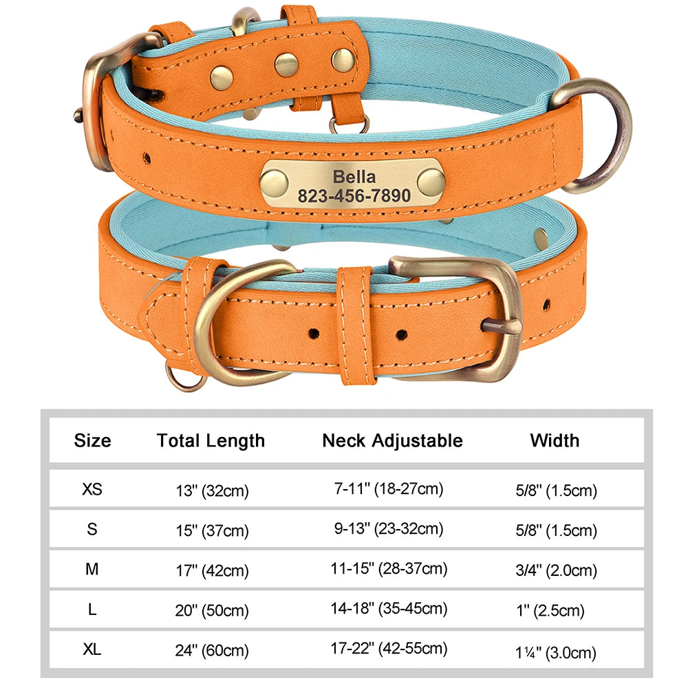 Custom Engraved PU Leather Dog Collars