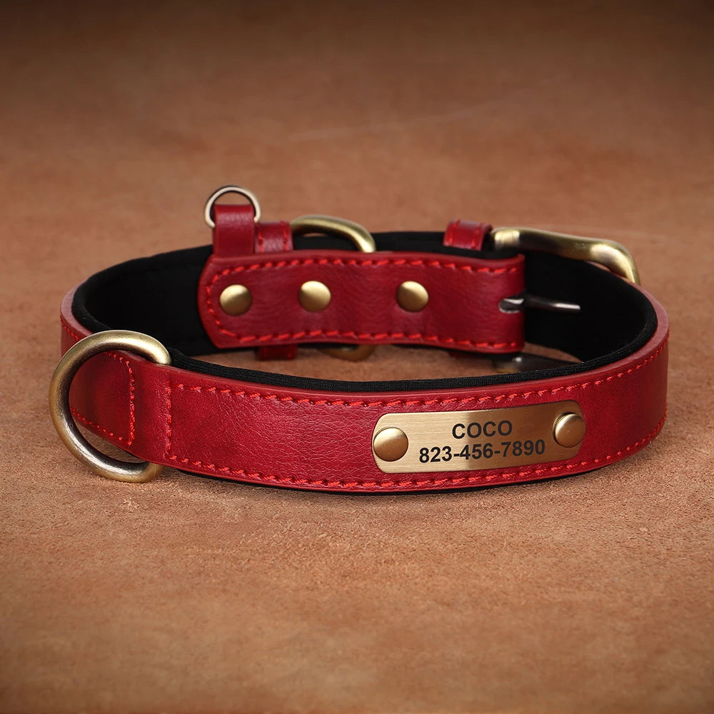 Custom Engraved PU Leather Dog Collars