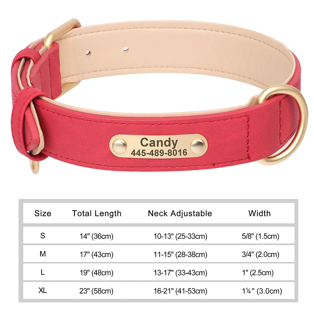 Custom Engraved PU Leather Dog Collars