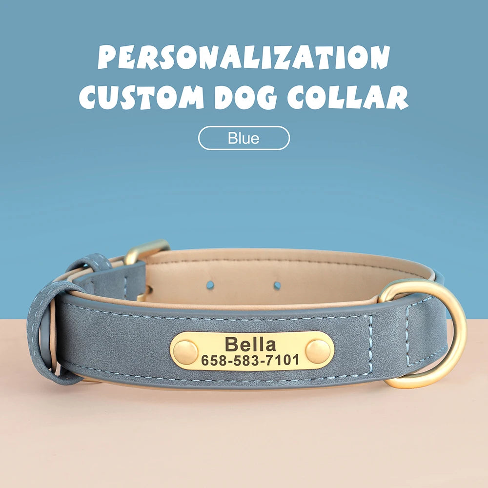 Custom Engraved PU Leather Dog Collars