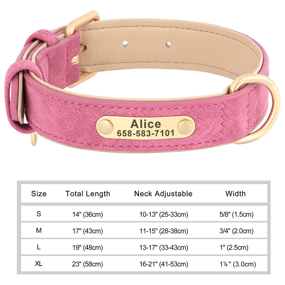 Custom Engraved PU Leather Dog Collars