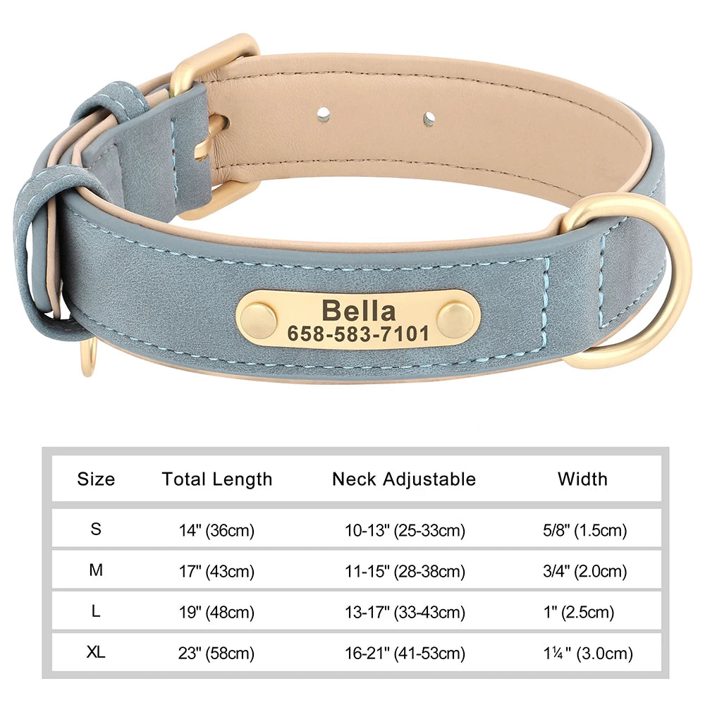 Custom Engraved PU Leather Dog Collars
